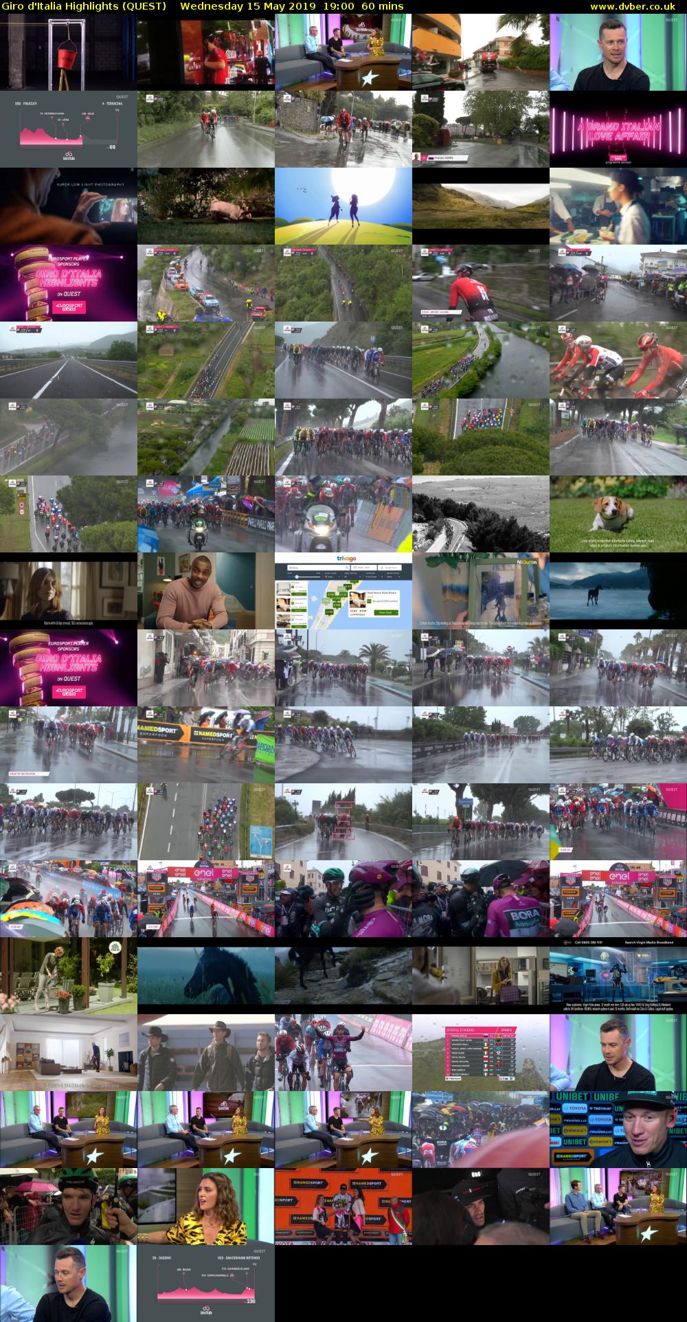 Giro D'Italia Highlights (QUEST) Wednesday 15 May 2019 19:00 - 20:00