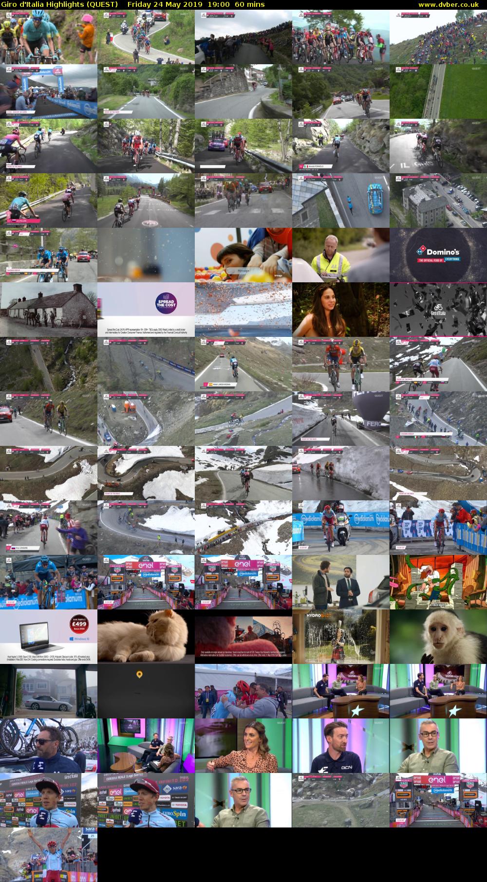 Giro D'Italia Highlights (QUEST) Friday 24 May 2019 19:00 - 20:00