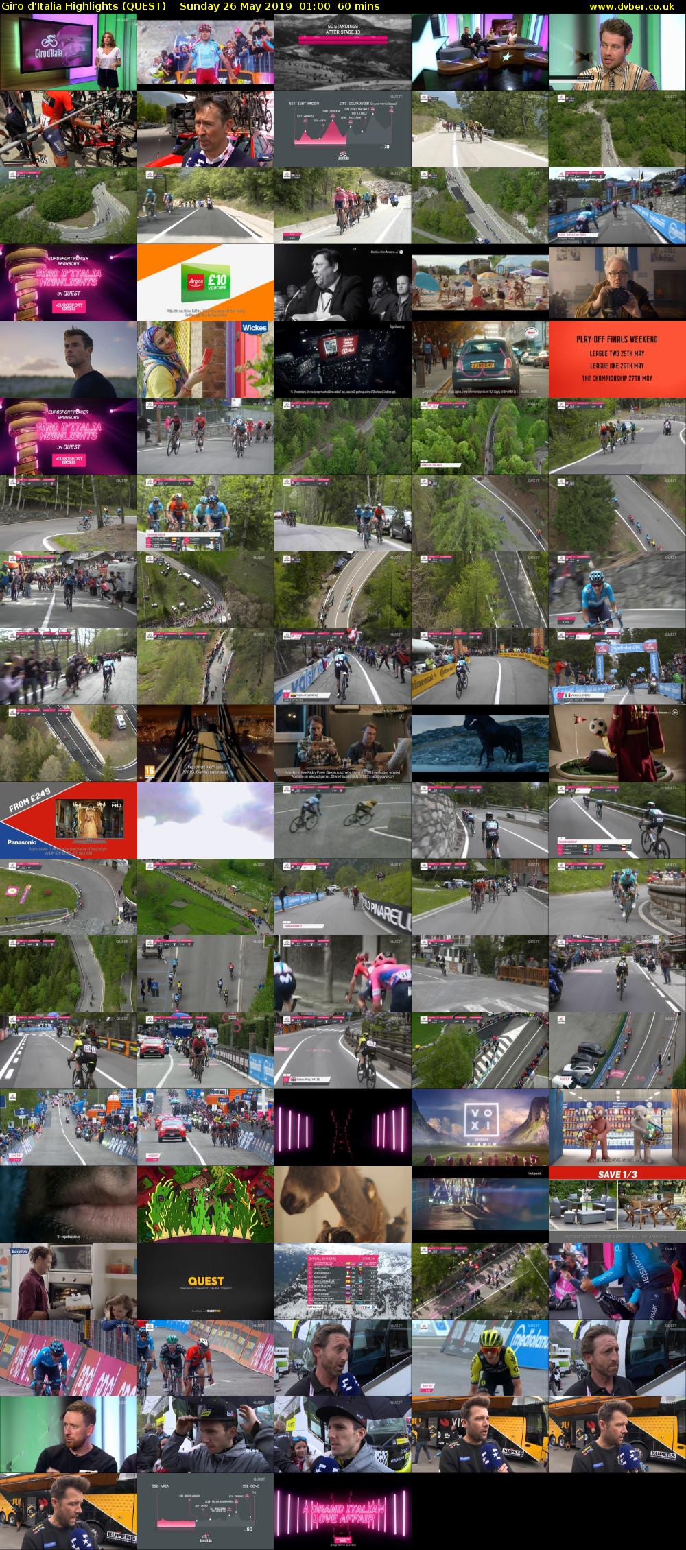 Giro D'Italia Highlights (QUEST) Sunday 26 May 2019 01:00 - 02:00