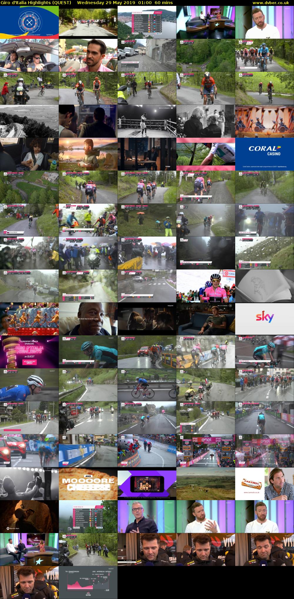 Giro D'Italia Highlights (QUEST) Wednesday 29 May 2019 01:00 - 02:00
