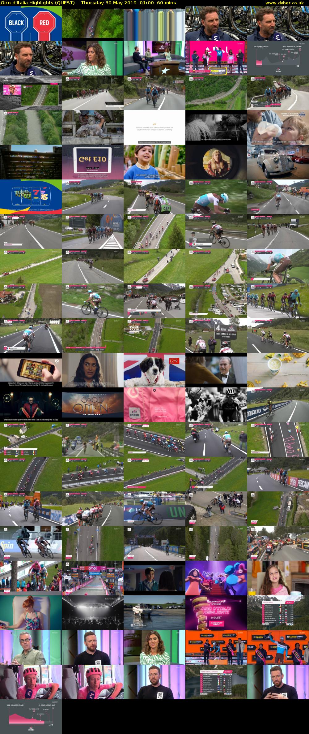 Giro D'Italia Highlights (QUEST) Thursday 30 May 2019 01:00 - 02:00