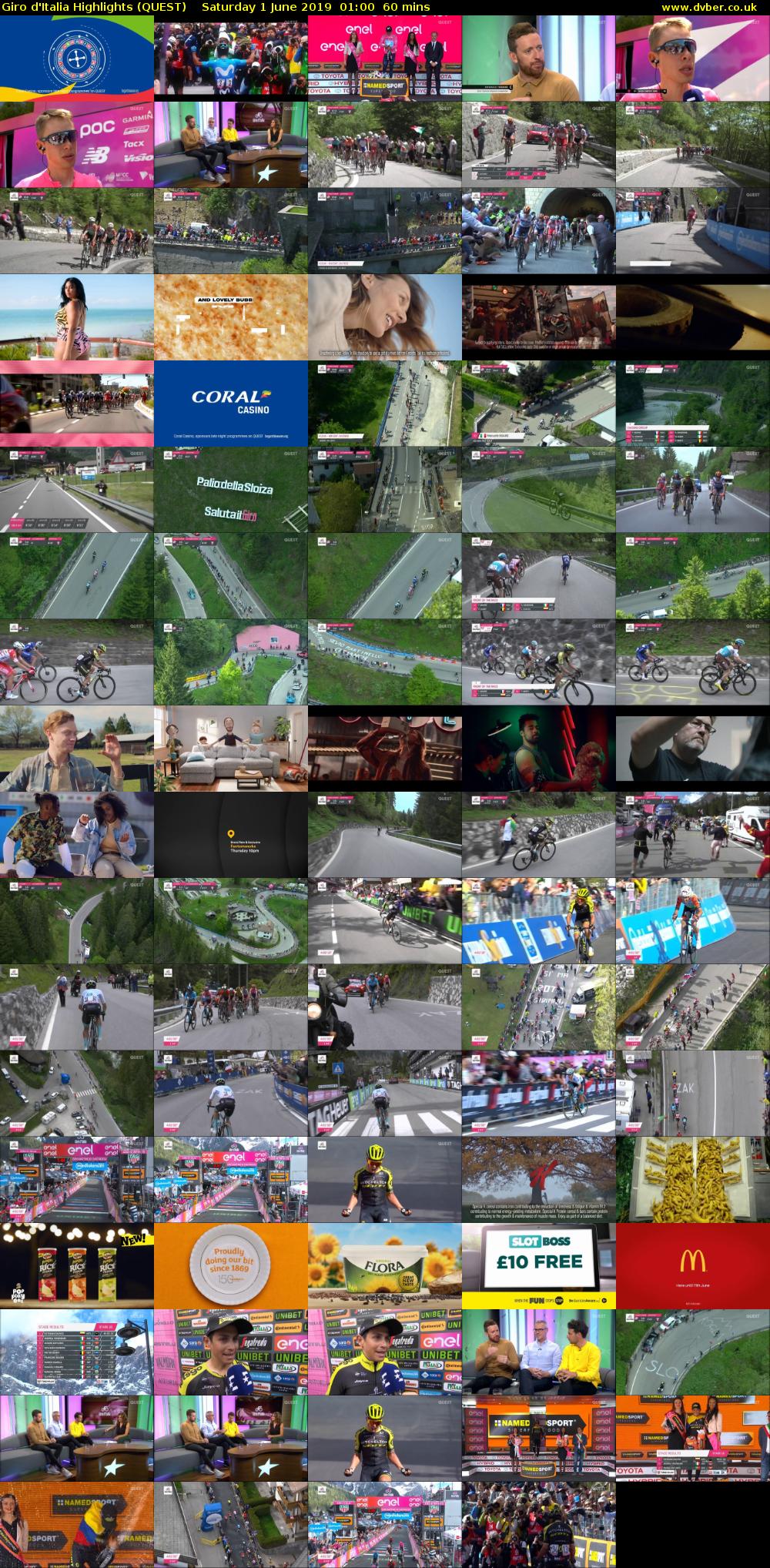 Giro D'Italia Highlights (QUEST) Saturday 1 June 2019 01:00 - 02:00