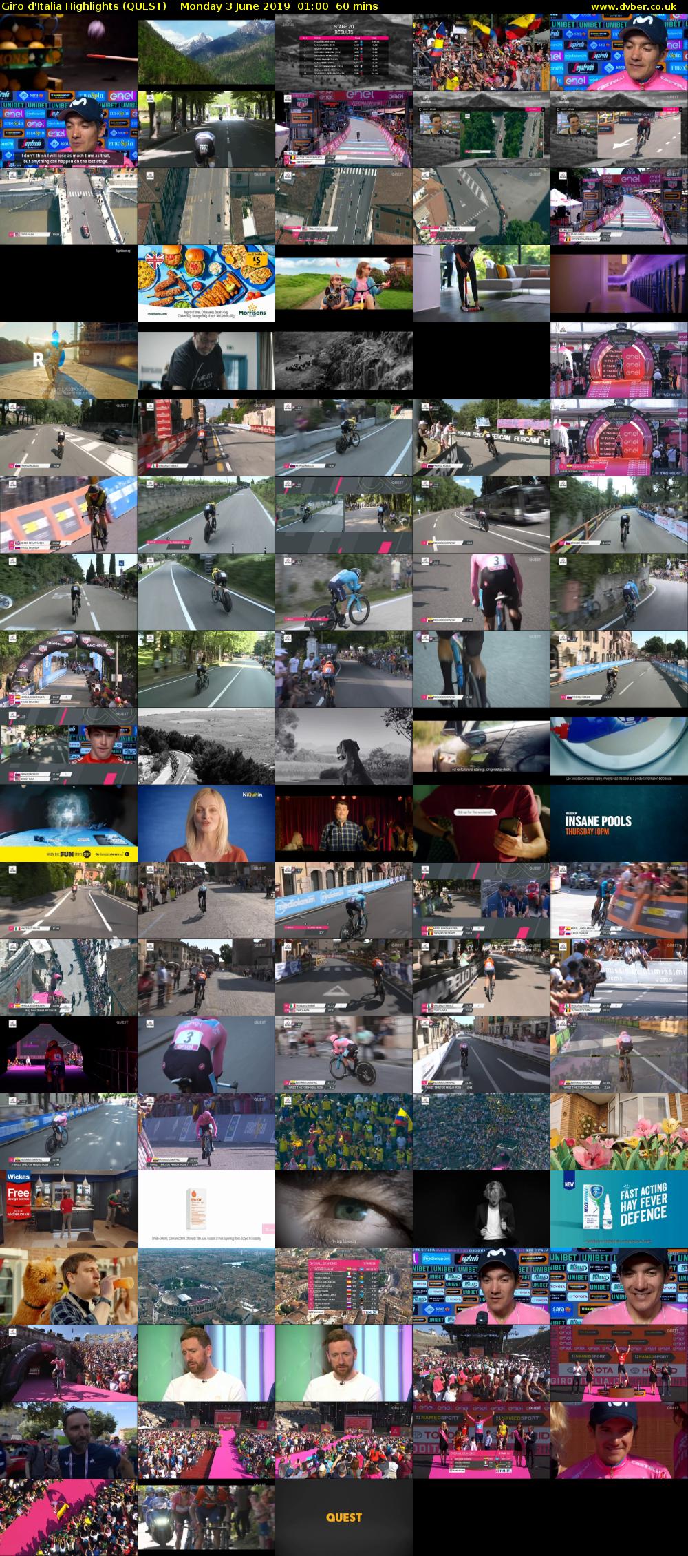 Giro D'Italia Highlights (QUEST) Monday 3 June 2019 01:00 - 02:00