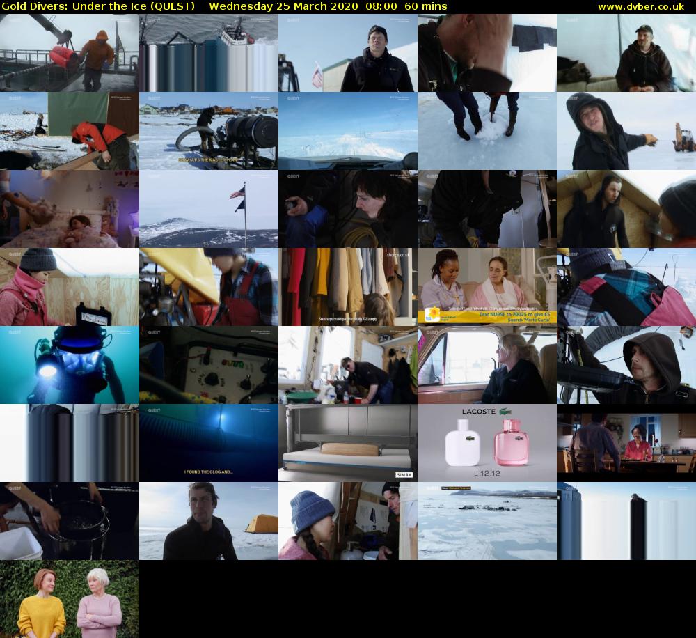 Gold Divers: Under the Ice (QUEST) Wednesday 25 March 2020 08:00 - 09:00
