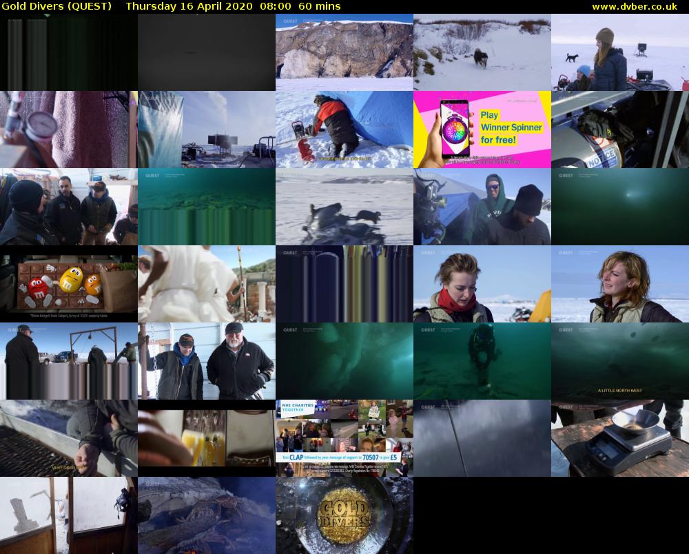 Gold Divers (QUEST) Thursday 16 April 2020 08:00 - 09:00