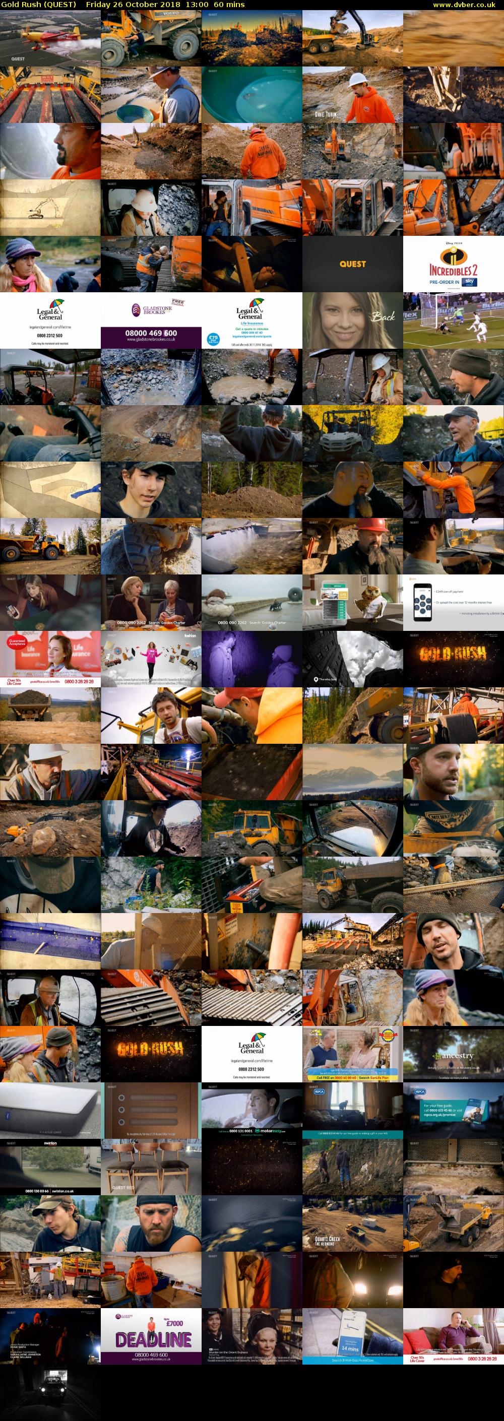 Gold Rush (QUEST) Friday 26 October 2018 13:00 - 14:00