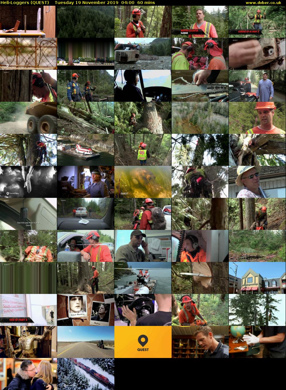 Heli-Loggers (QUEST) Tuesday 19 November 2019 04:00 - 05:00