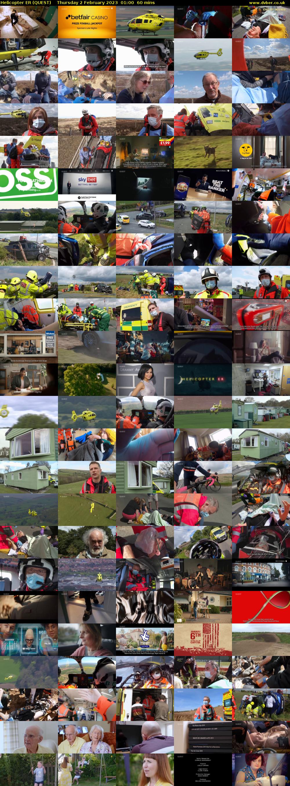 Helicopter ER (QUEST) Thursday 2 February 2023 01:00 - 02:00