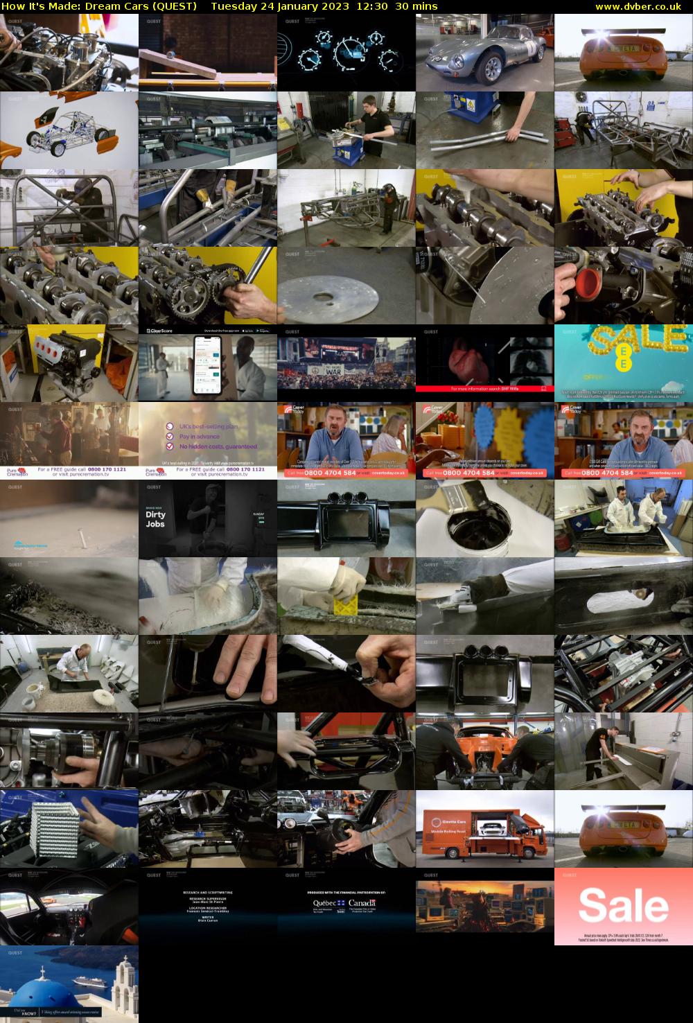 How It's Made: Dream Cars (QUEST) Tuesday 24 January 2023 12:30 - 13:00