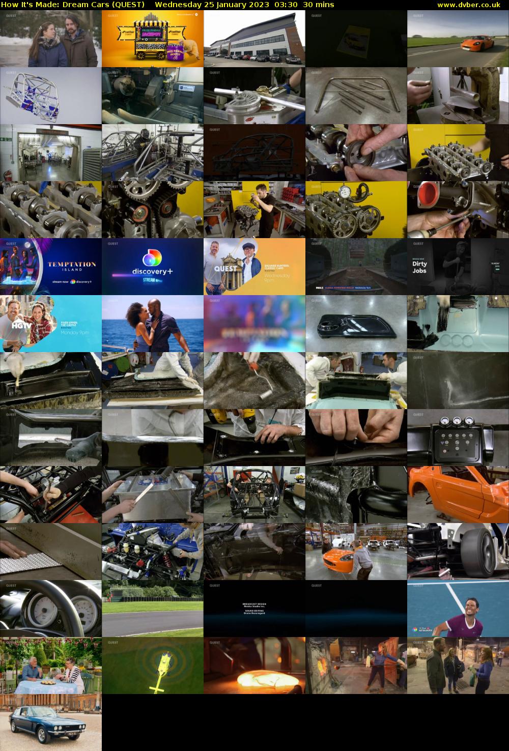 How It's Made: Dream Cars (QUEST) Wednesday 25 January 2023 03:30 - 04:00