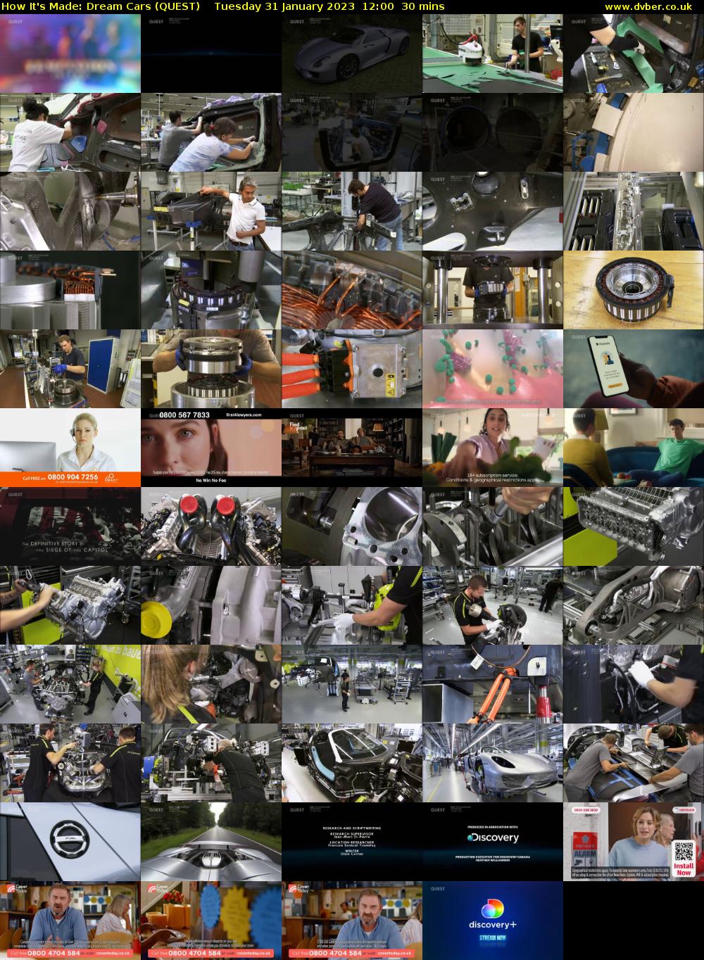 How It's Made: Dream Cars (QUEST) Tuesday 31 January 2023 12:00 - 12:30
