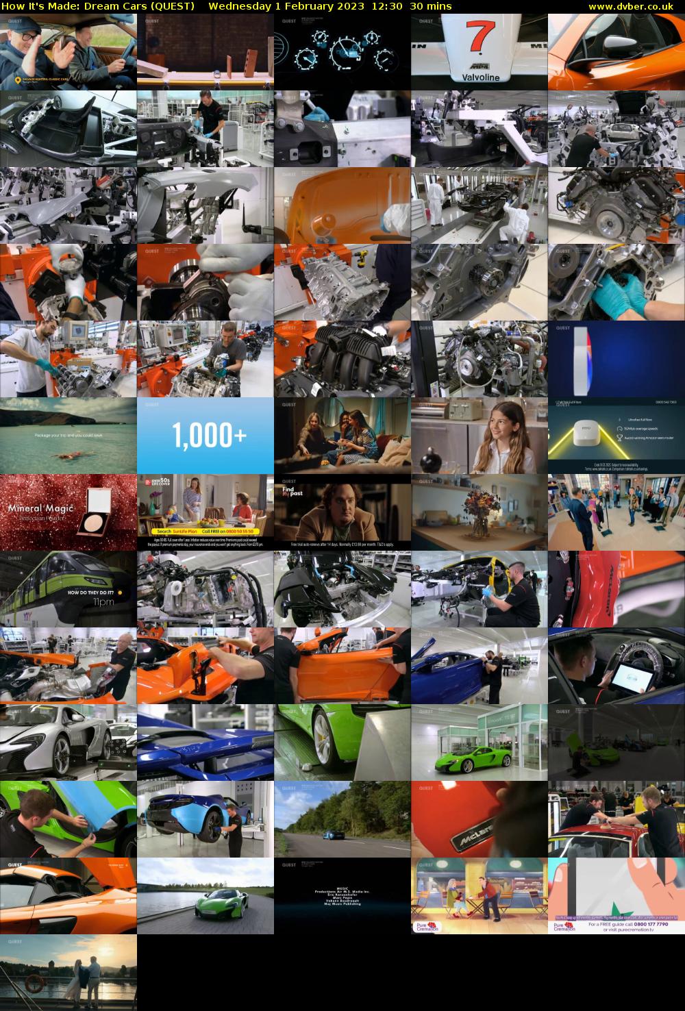 How It's Made: Dream Cars (QUEST) Wednesday 1 February 2023 12:30 - 13:00