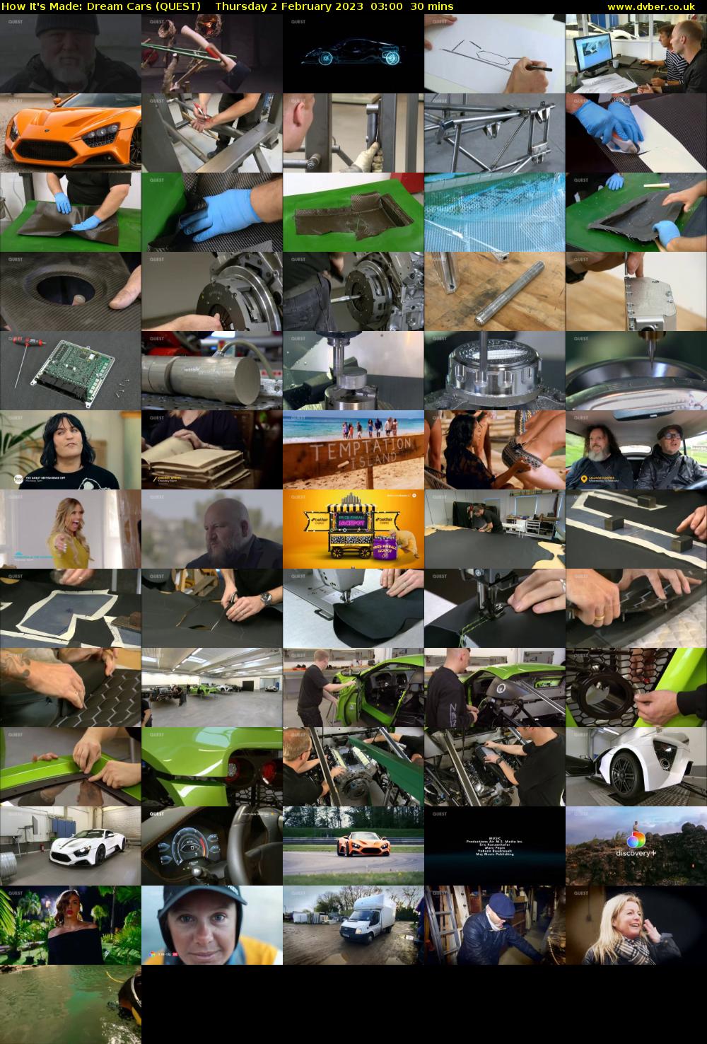 How It's Made: Dream Cars (QUEST) Thursday 2 February 2023 03:00 - 03:30
