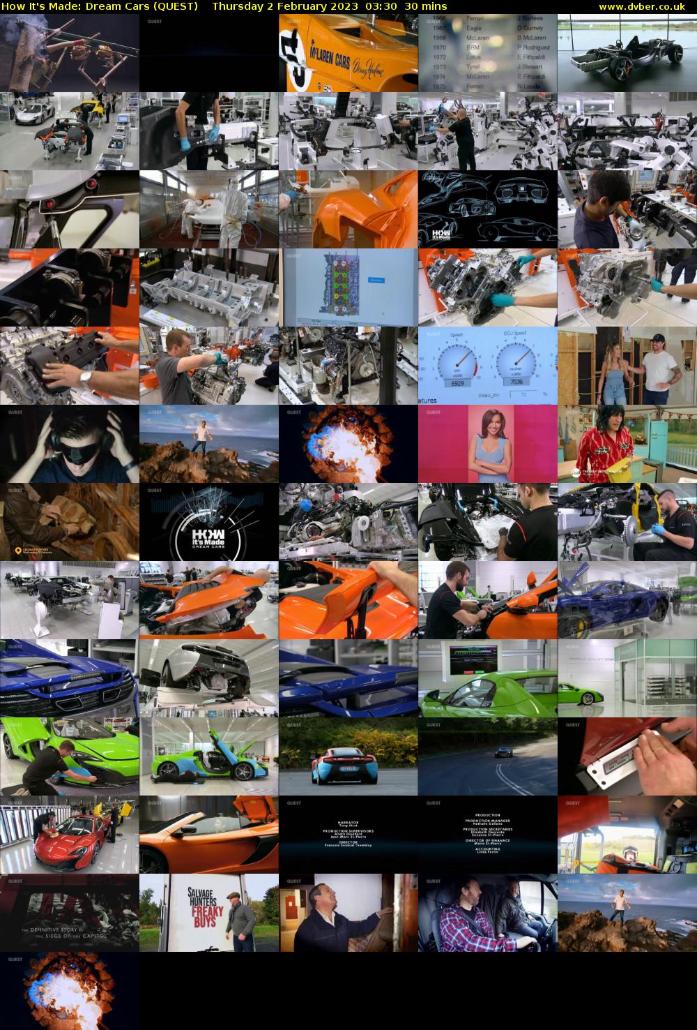 How It's Made: Dream Cars (QUEST) Thursday 2 February 2023 03:30 - 04:00