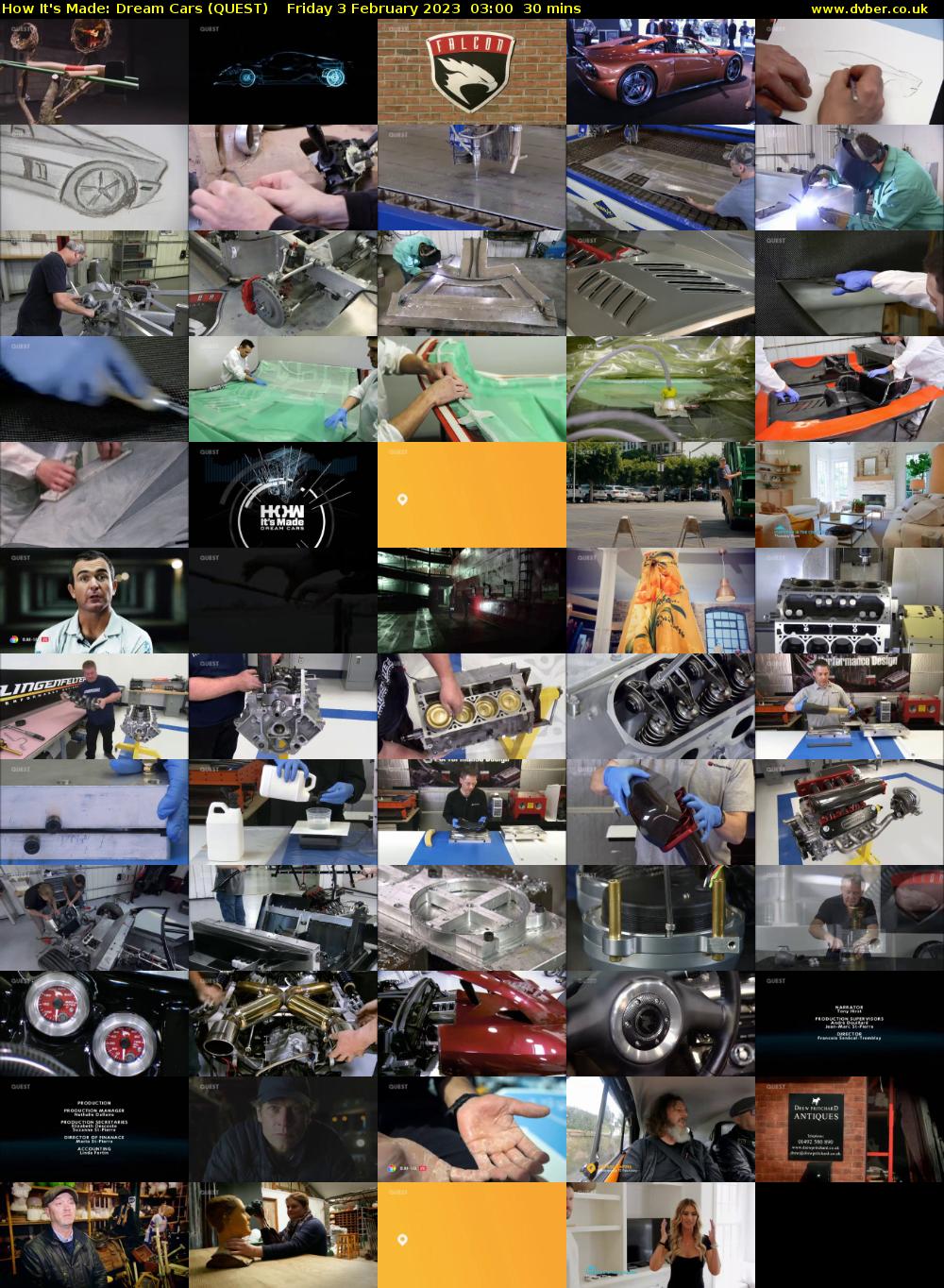 How It's Made: Dream Cars (QUEST) Friday 3 February 2023 03:00 - 03:30