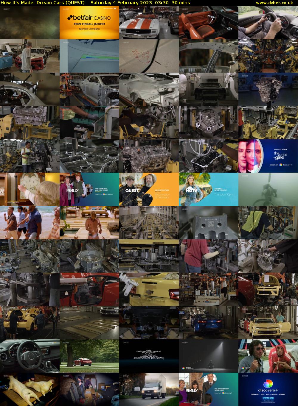 How It's Made: Dream Cars (QUEST) Saturday 4 February 2023 03:30 - 04:00
