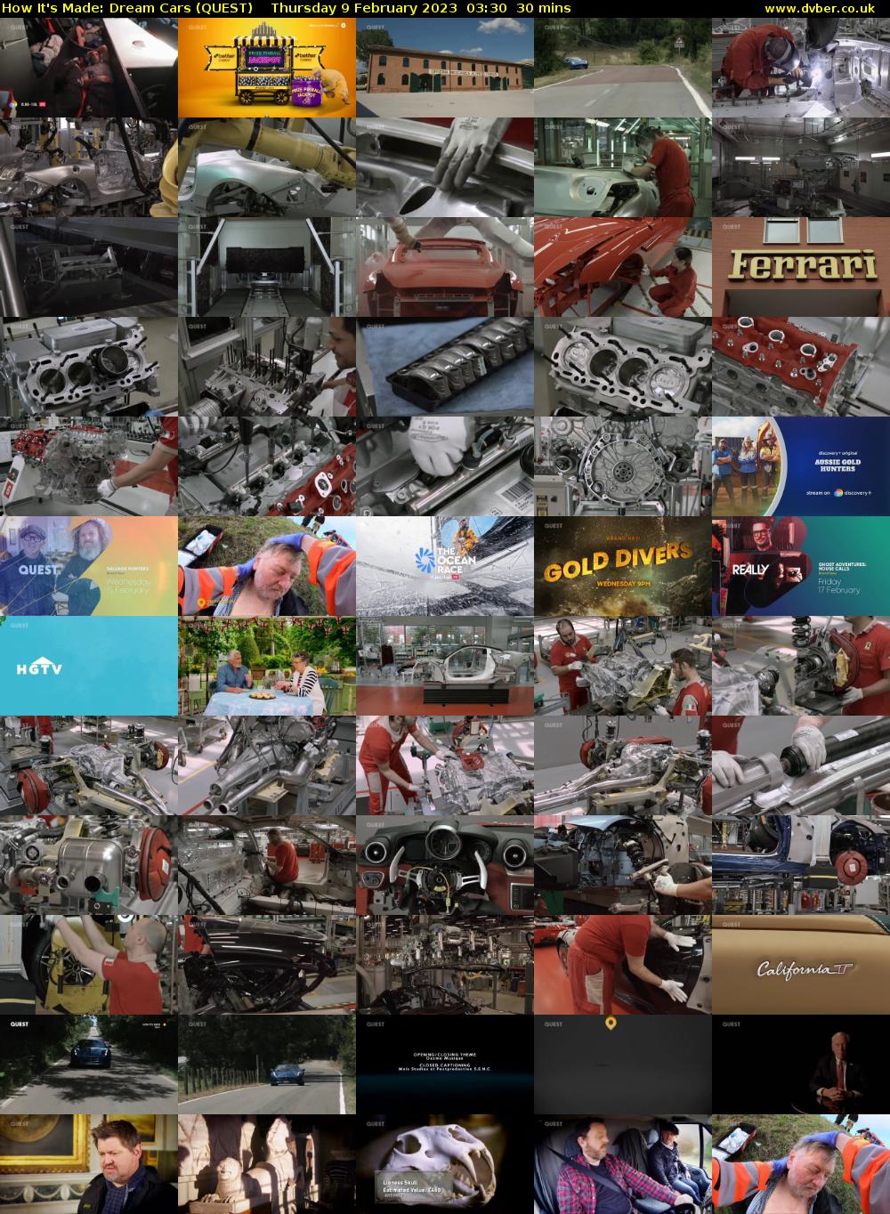 How It's Made: Dream Cars (QUEST) Thursday 9 February 2023 03:30 - 04:00
