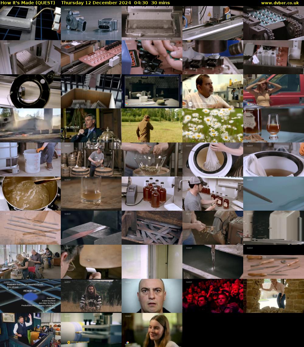 How It's Made (QUEST) Thursday 12 December 2024 04:30 - 05:00