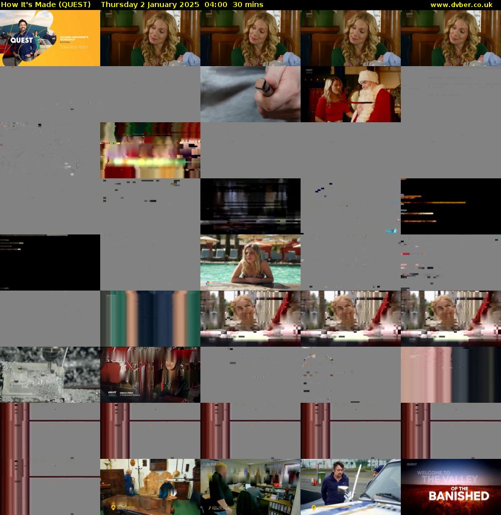 How It's Made (QUEST) Thursday 2 January 2025 04:00 - 04:30