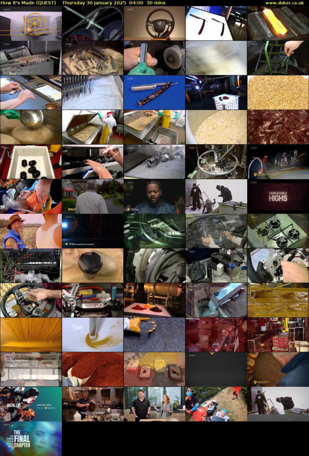 How It's Made (QUEST) Thursday 30 January 2025 04:00 - 04:30