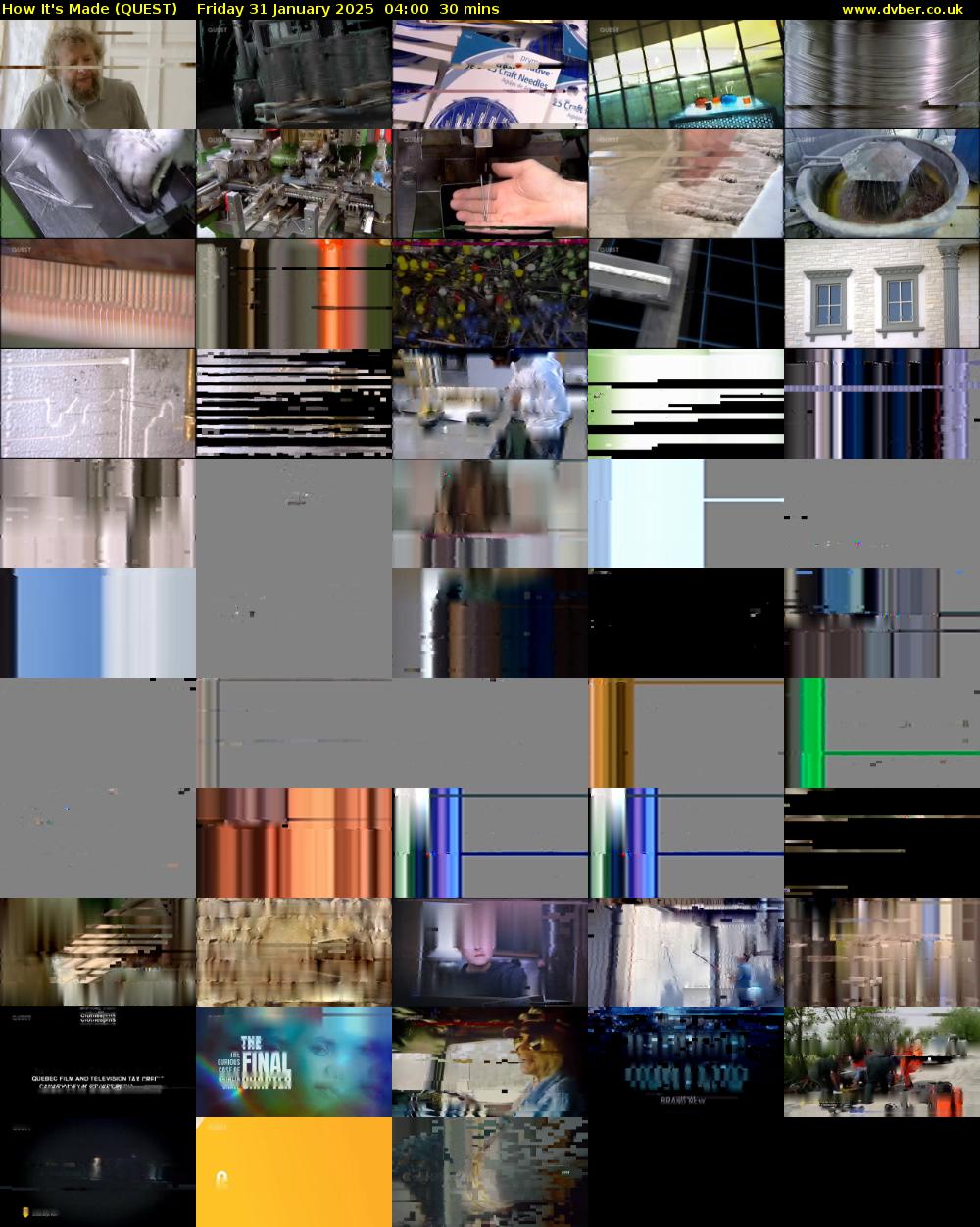 How It's Made (QUEST) Friday 31 January 2025 04:00 - 04:30