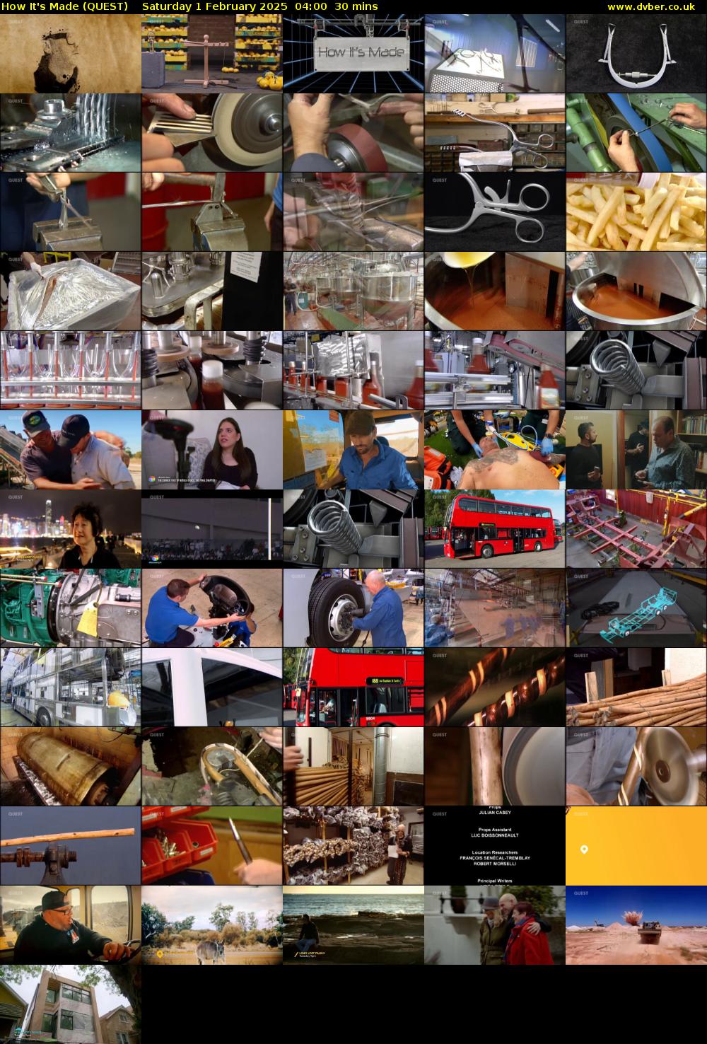 How It's Made (QUEST) Saturday 1 February 2025 04:00 - 04:30