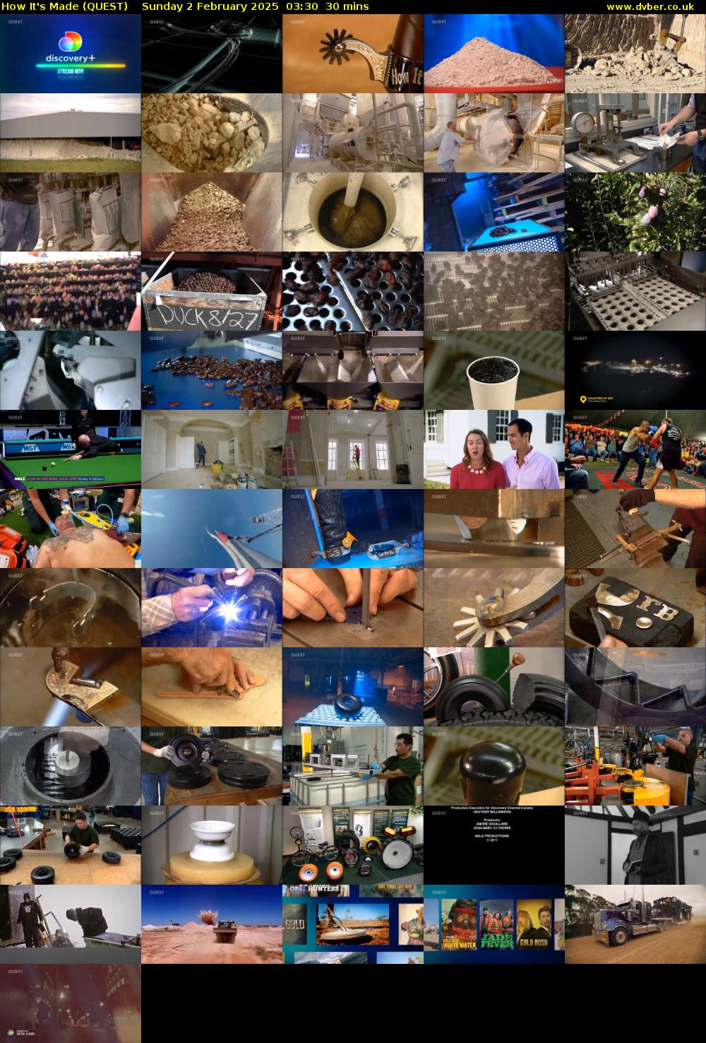How It's Made (QUEST) Sunday 2 February 2025 03:30 - 04:00