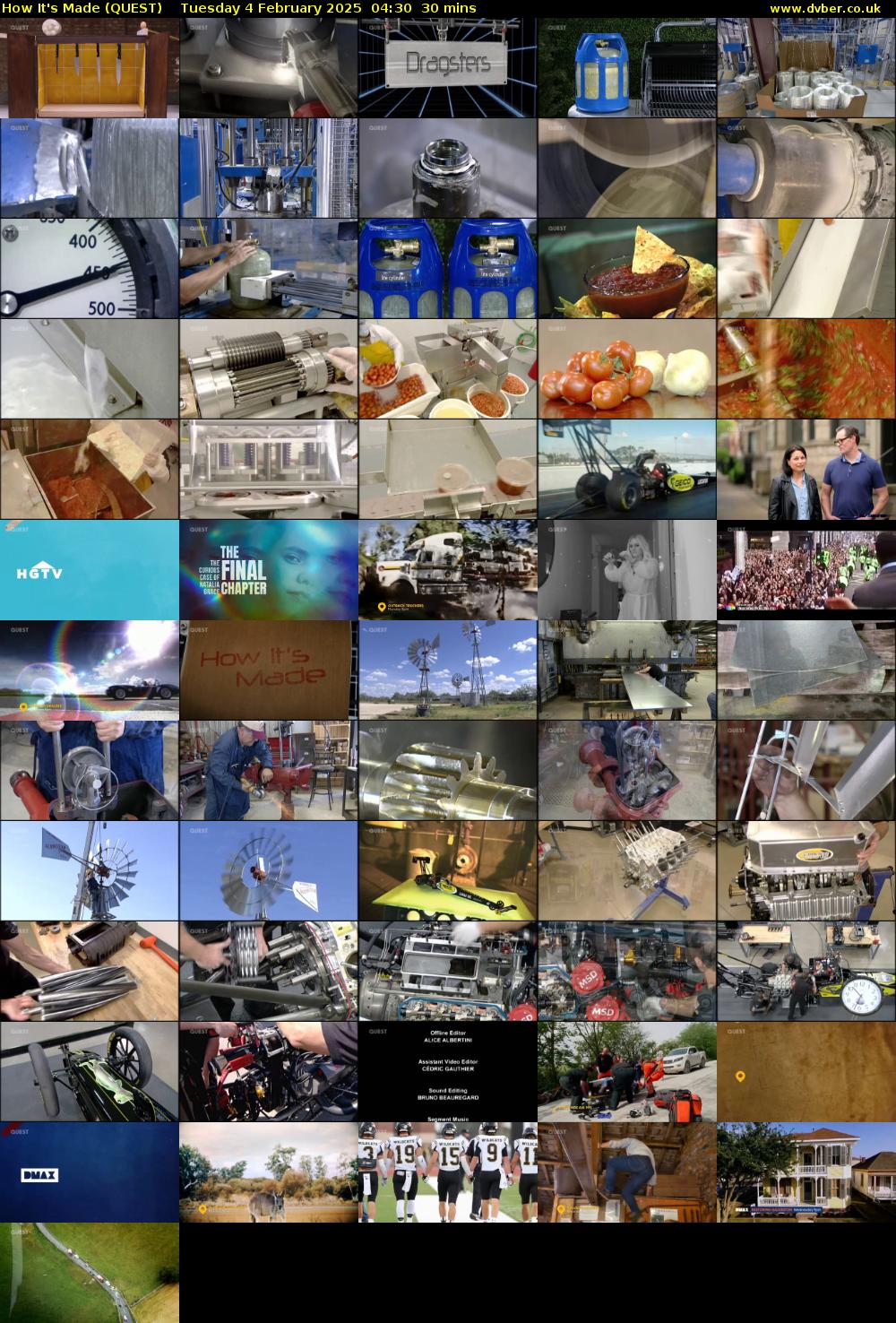 How It's Made (QUEST) Tuesday 4 February 2025 04:30 - 05:00