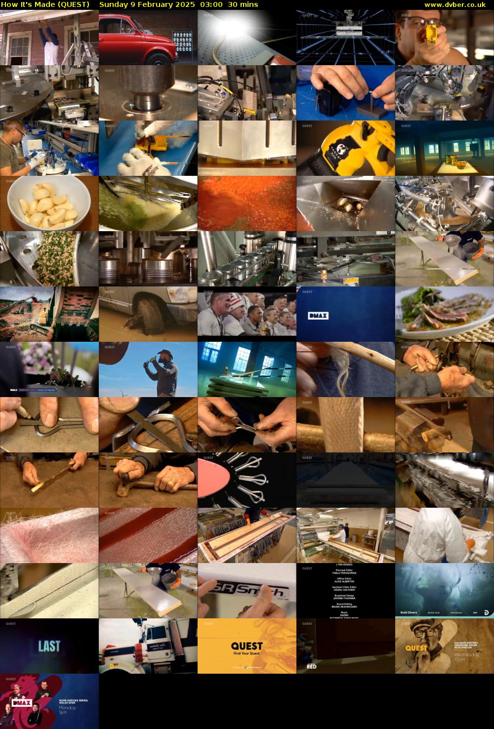 How It's Made (QUEST) Sunday 9 February 2025 03:00 - 03:30