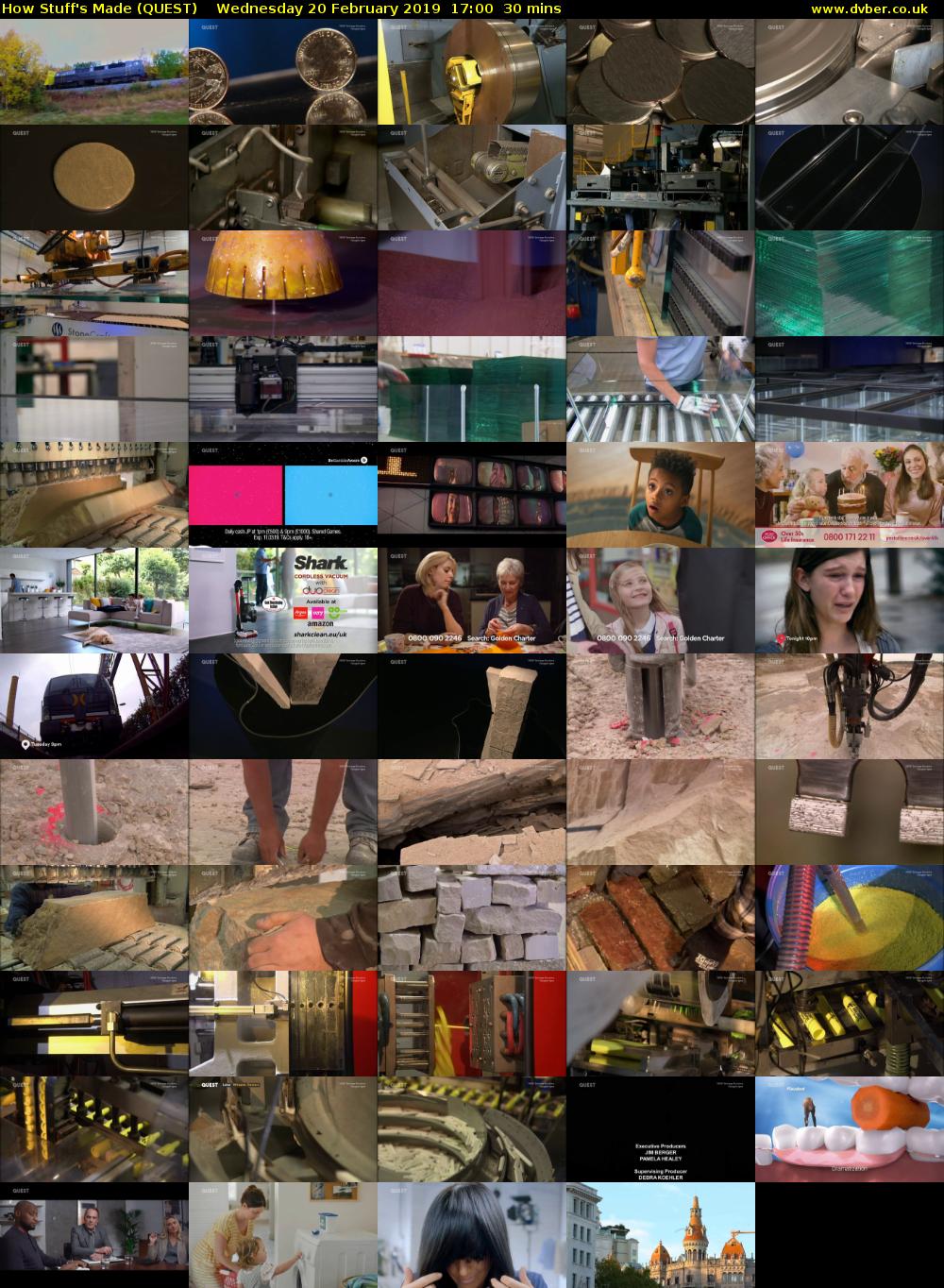 How Stuff's Made (QUEST) Wednesday 20 February 2019 17:00 - 17:30