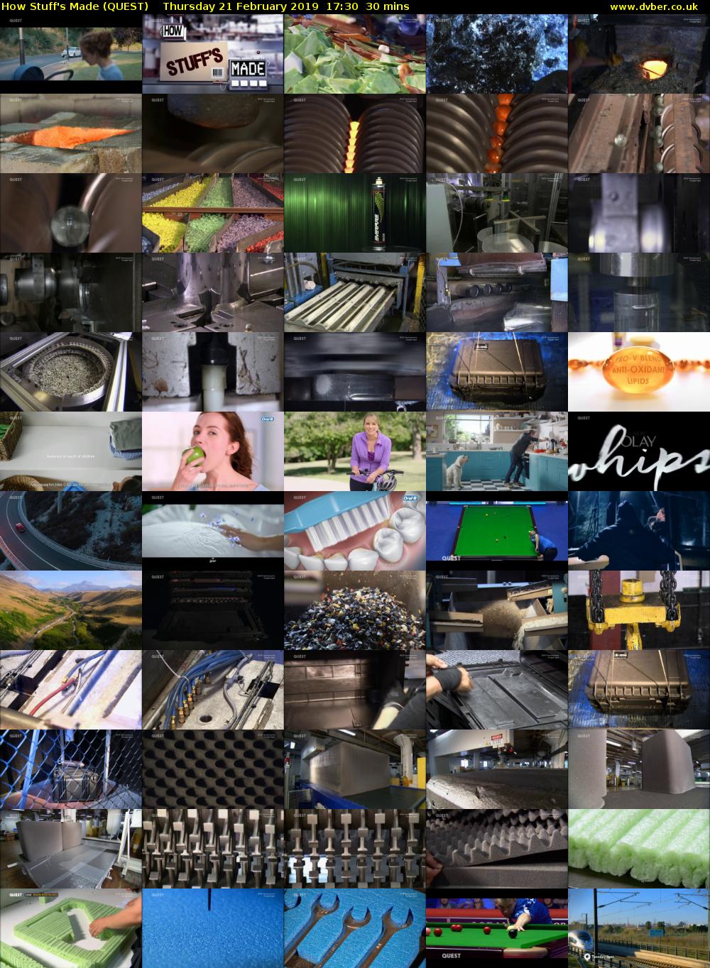 How Stuff's Made (QUEST) Thursday 21 February 2019 17:30 - 18:00