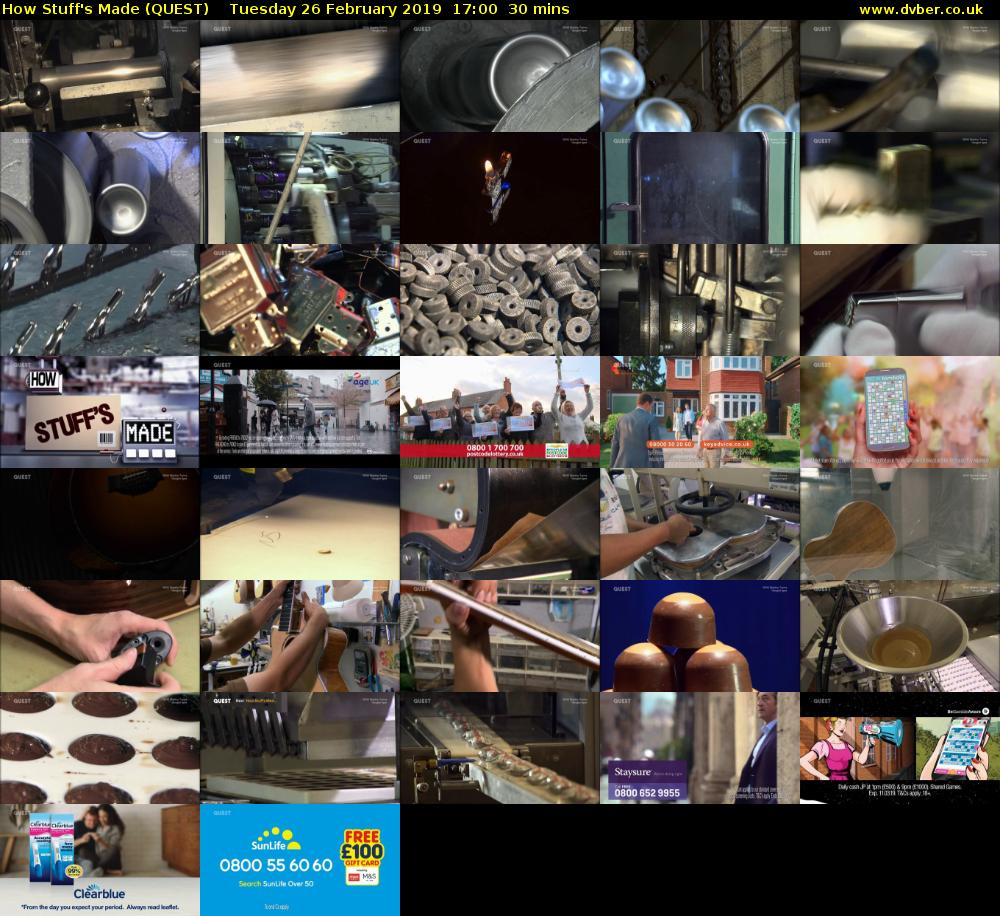 How Stuff's Made (QUEST) Tuesday 26 February 2019 17:00 - 17:30
