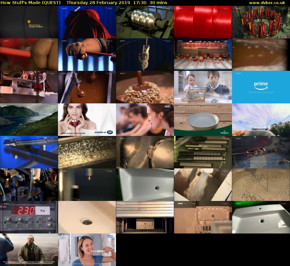 How Stuff's Made (QUEST) Thursday 28 February 2019 17:30 - 18:00