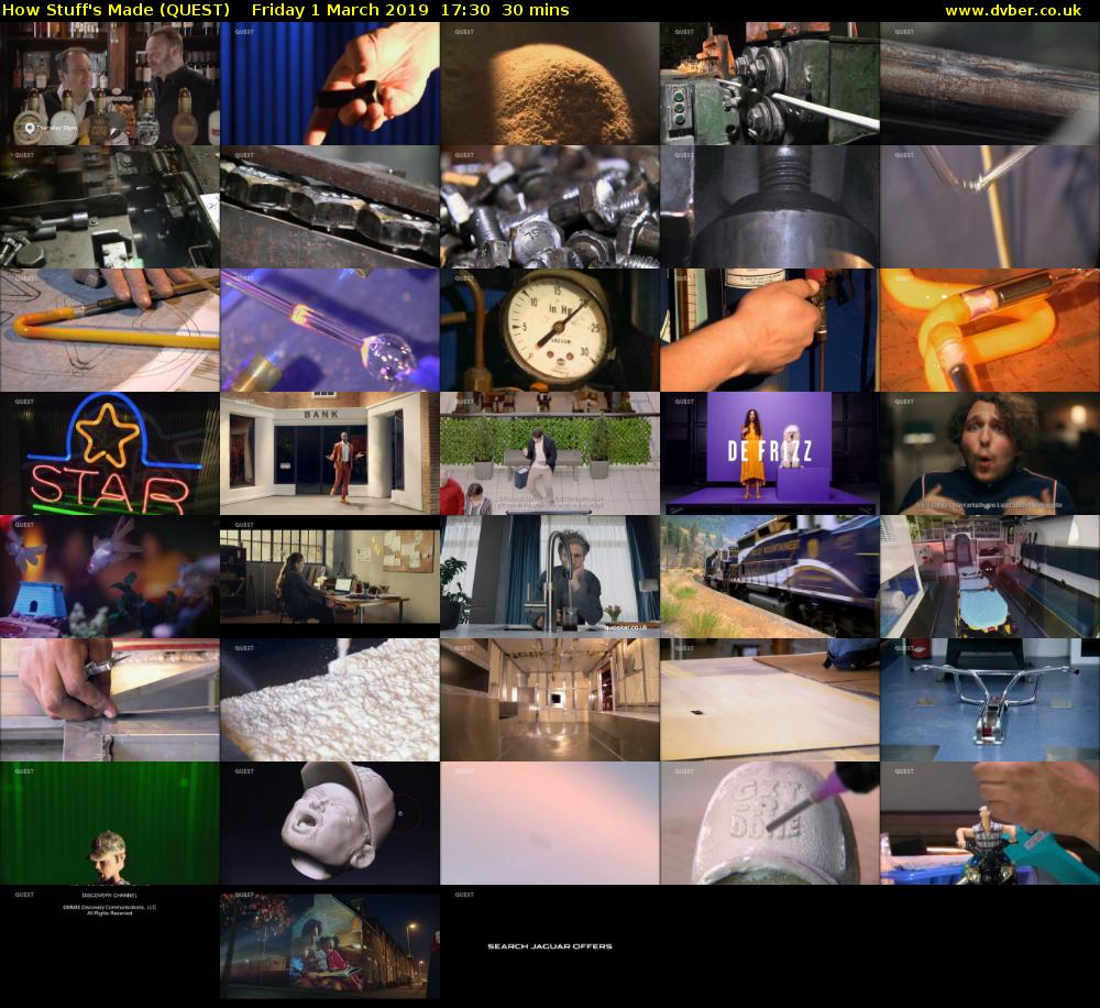 How Stuff's Made (QUEST) Friday 1 March 2019 17:30 - 18:00