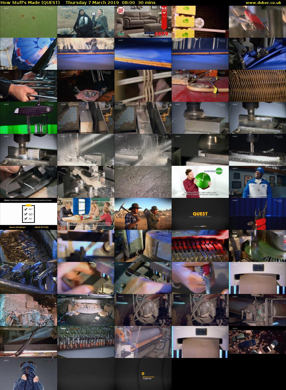 How Stuff's Made (QUEST) Thursday 7 March 2019 08:00 - 08:30