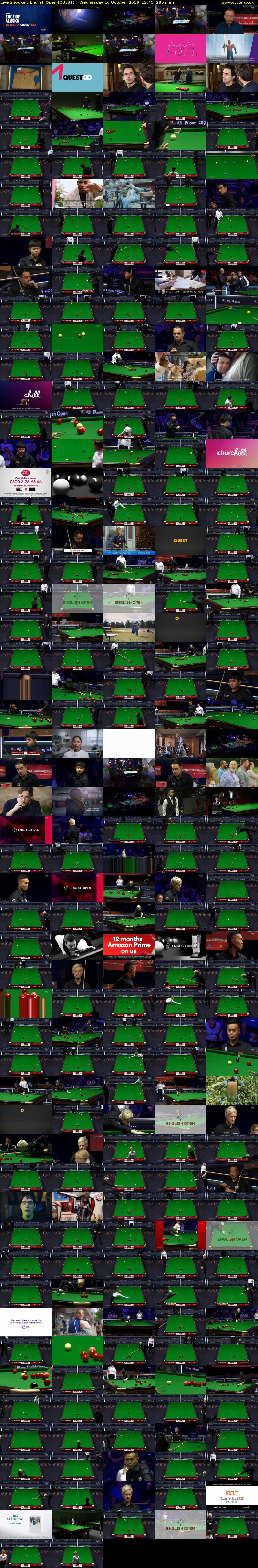 Live Snooker: English Open (QUEST) Wednesday 16 October 2019 12:45 - 17:30