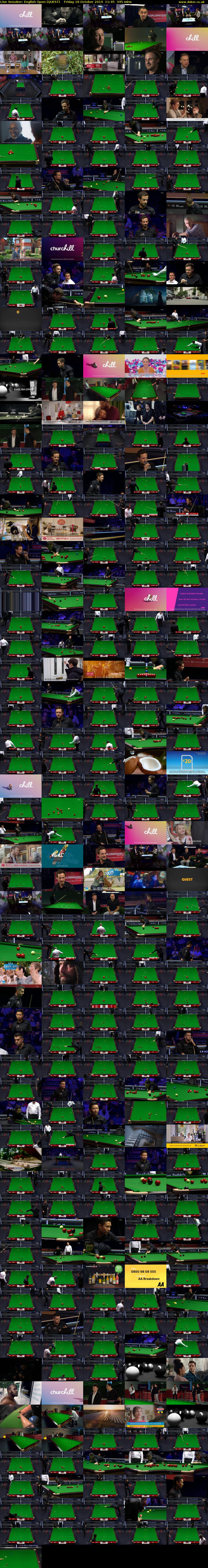Live Snooker: English Open (QUEST) Friday 18 October 2019 11:45 - 17:30