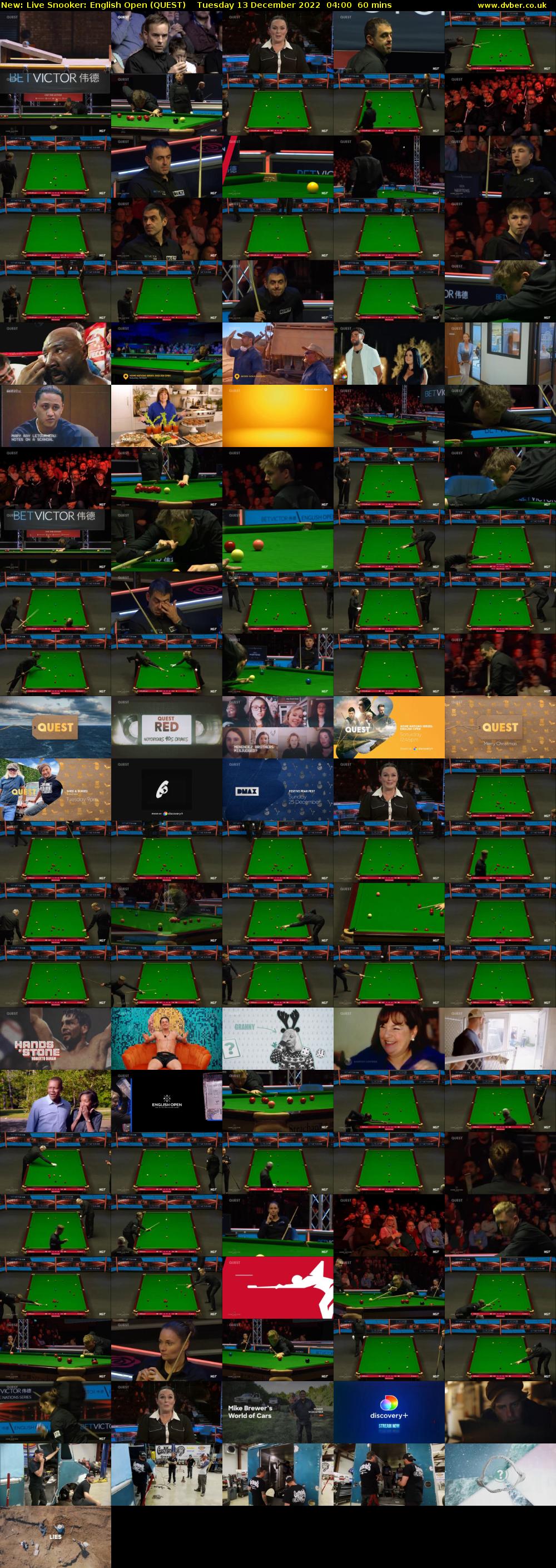 Live Snooker: English Open (QUEST) Tuesday 13 December 2022 04:00 - 05:00