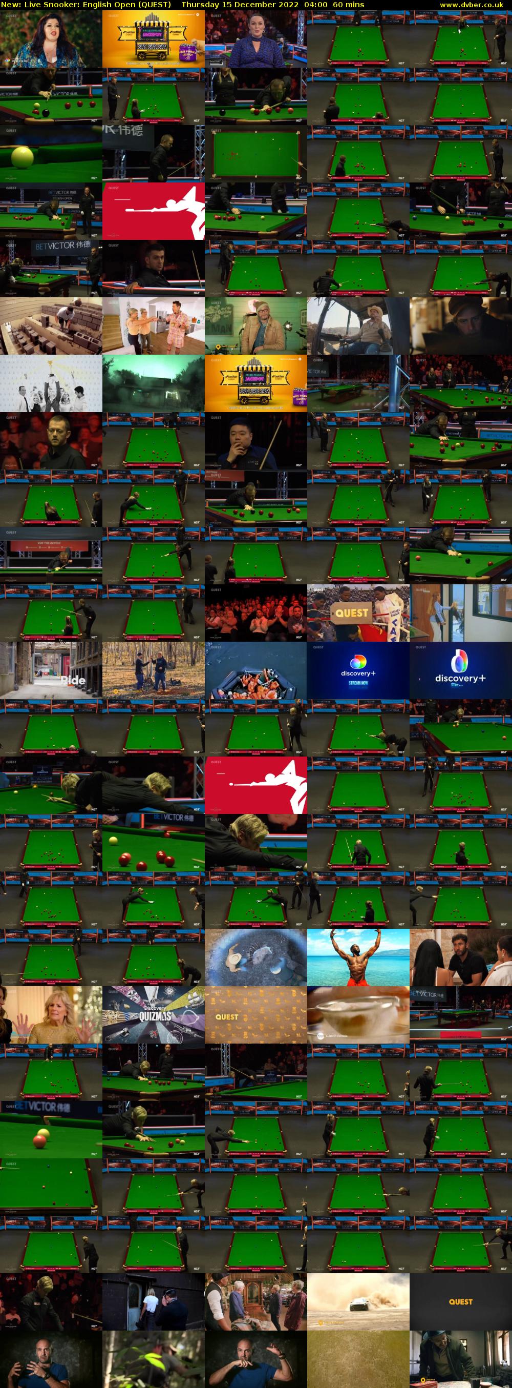Live Snooker: English Open (QUEST) Thursday 15 December 2022 04:00 - 05:00