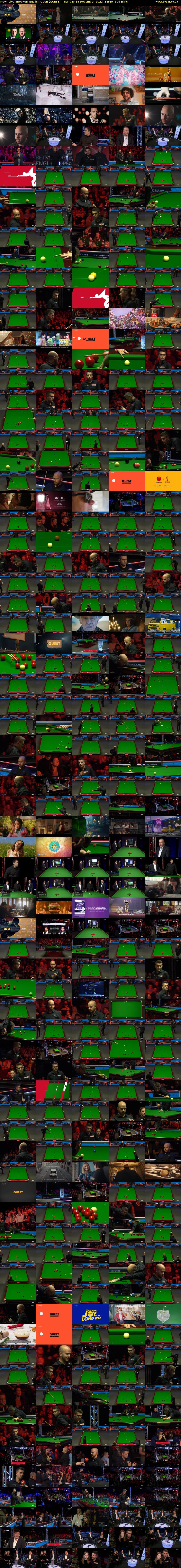Live Snooker: English Open (QUEST) Sunday 18 December 2022 18:45 - 22:00