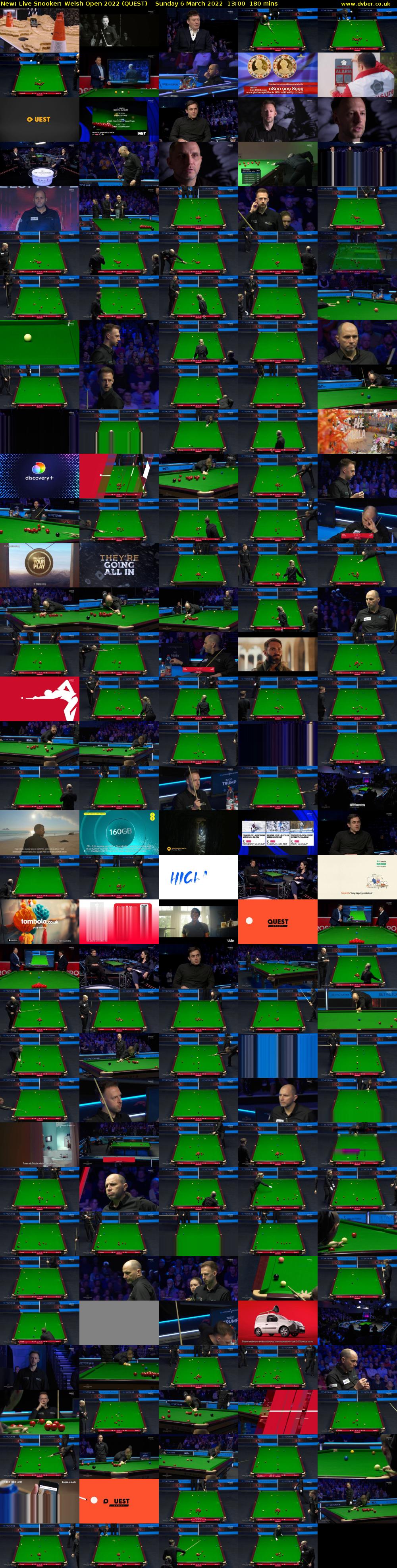Live Snooker: Welsh Open 2022 (QUEST) Sunday 6 March 2022 13:00 - 16:00
