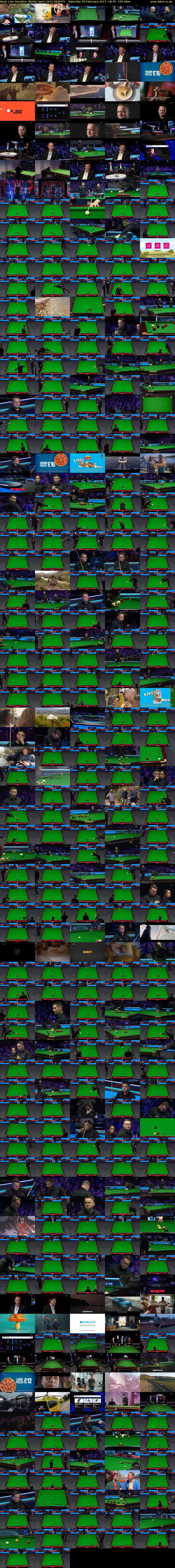 Live Snooker: Welsh Open 2023 (QUEST) Saturday 18 February 2023 18:45 - 22:00