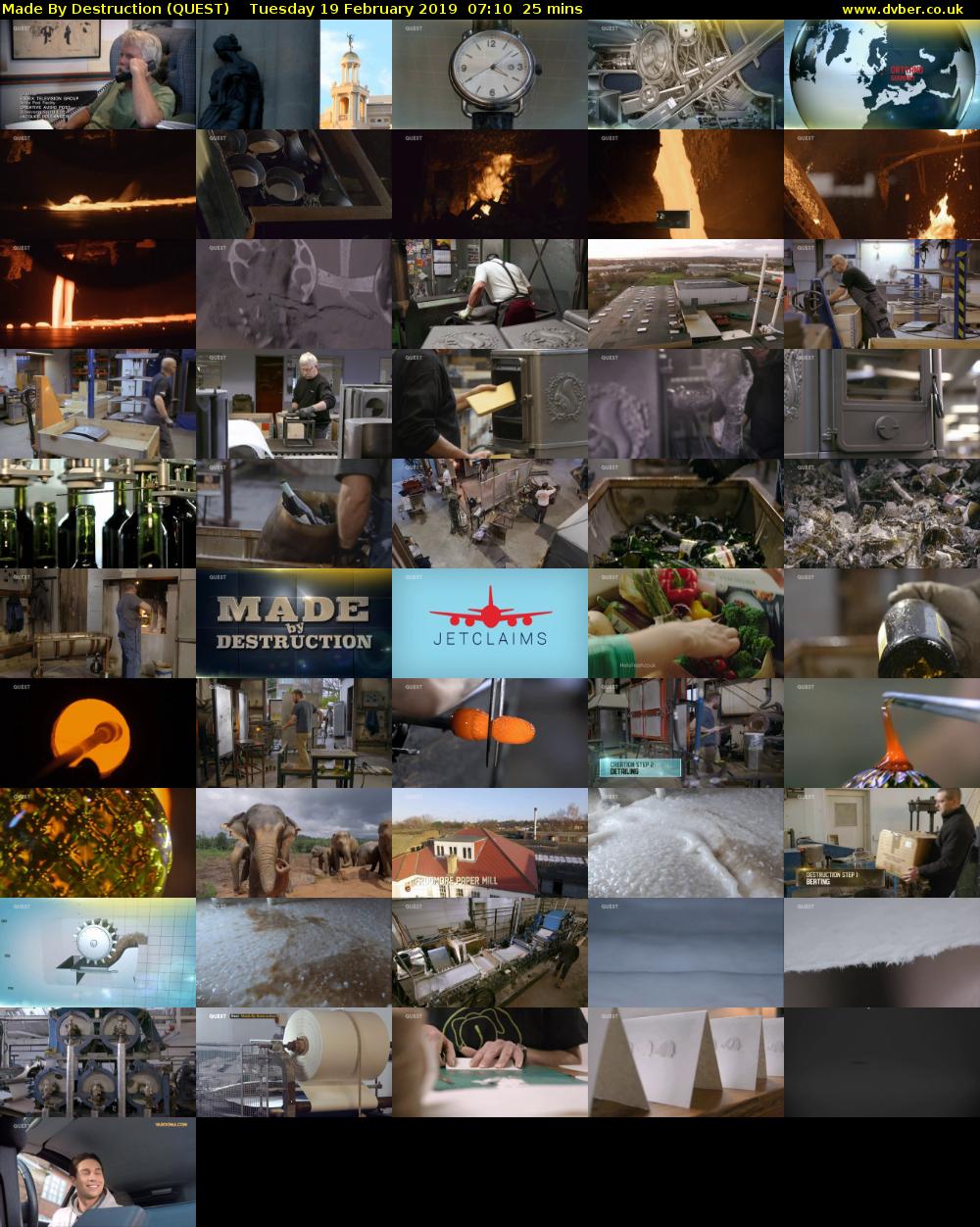 Made By Destruction (QUEST) Tuesday 19 February 2019 07:10 - 07:35