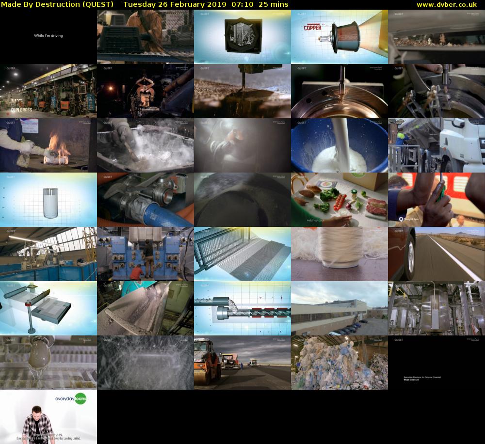 Made By Destruction (QUEST) Tuesday 26 February 2019 07:10 - 07:35