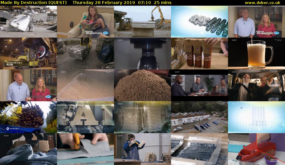 Made By Destruction (QUEST) Thursday 28 February 2019 07:10 - 07:35