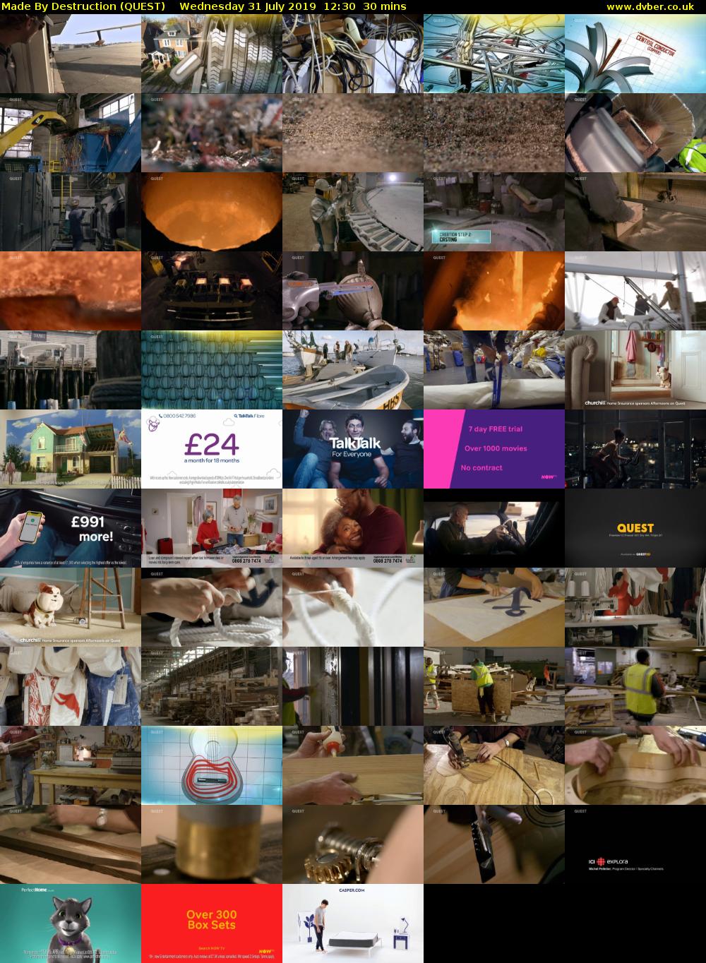 Made By Destruction (QUEST) Wednesday 31 July 2019 12:30 - 13:00