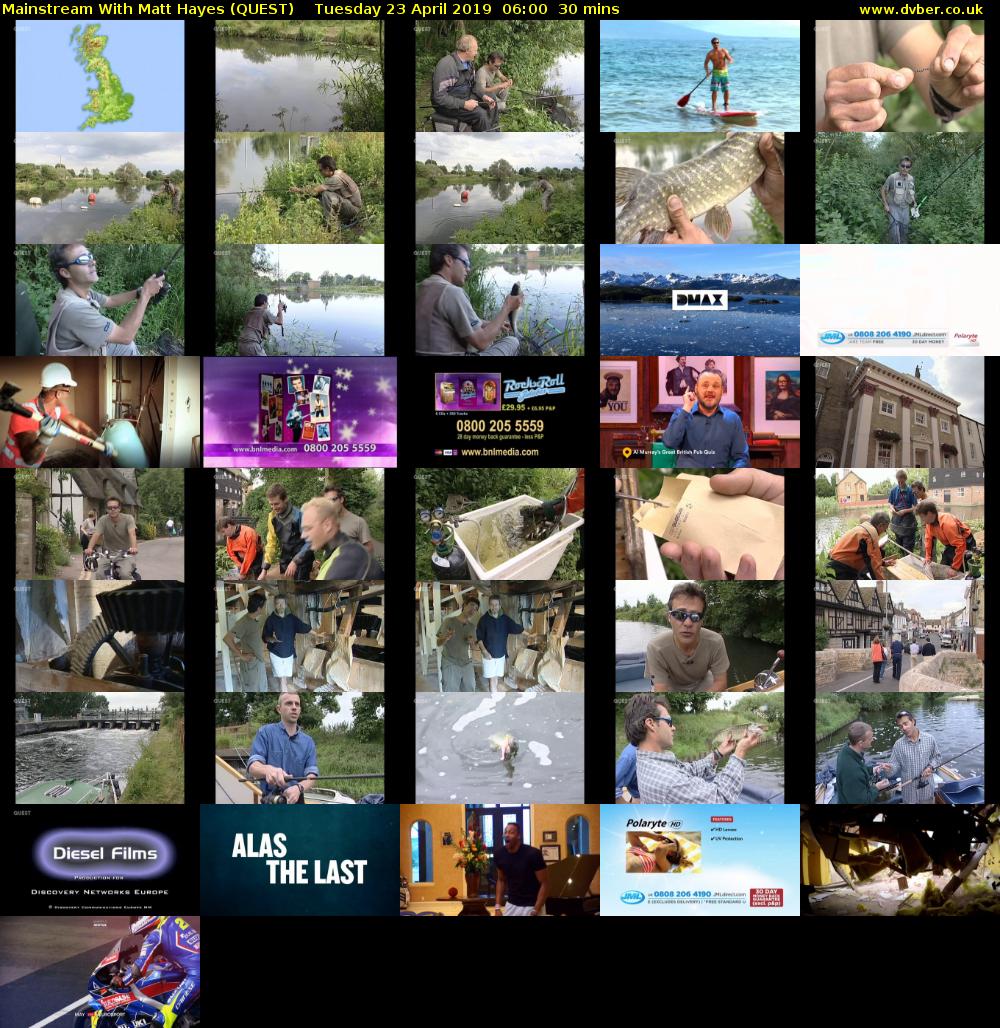 Mainstream With Matt Hayes (QUEST) Tuesday 23 April 2019 06:00 - 06:30