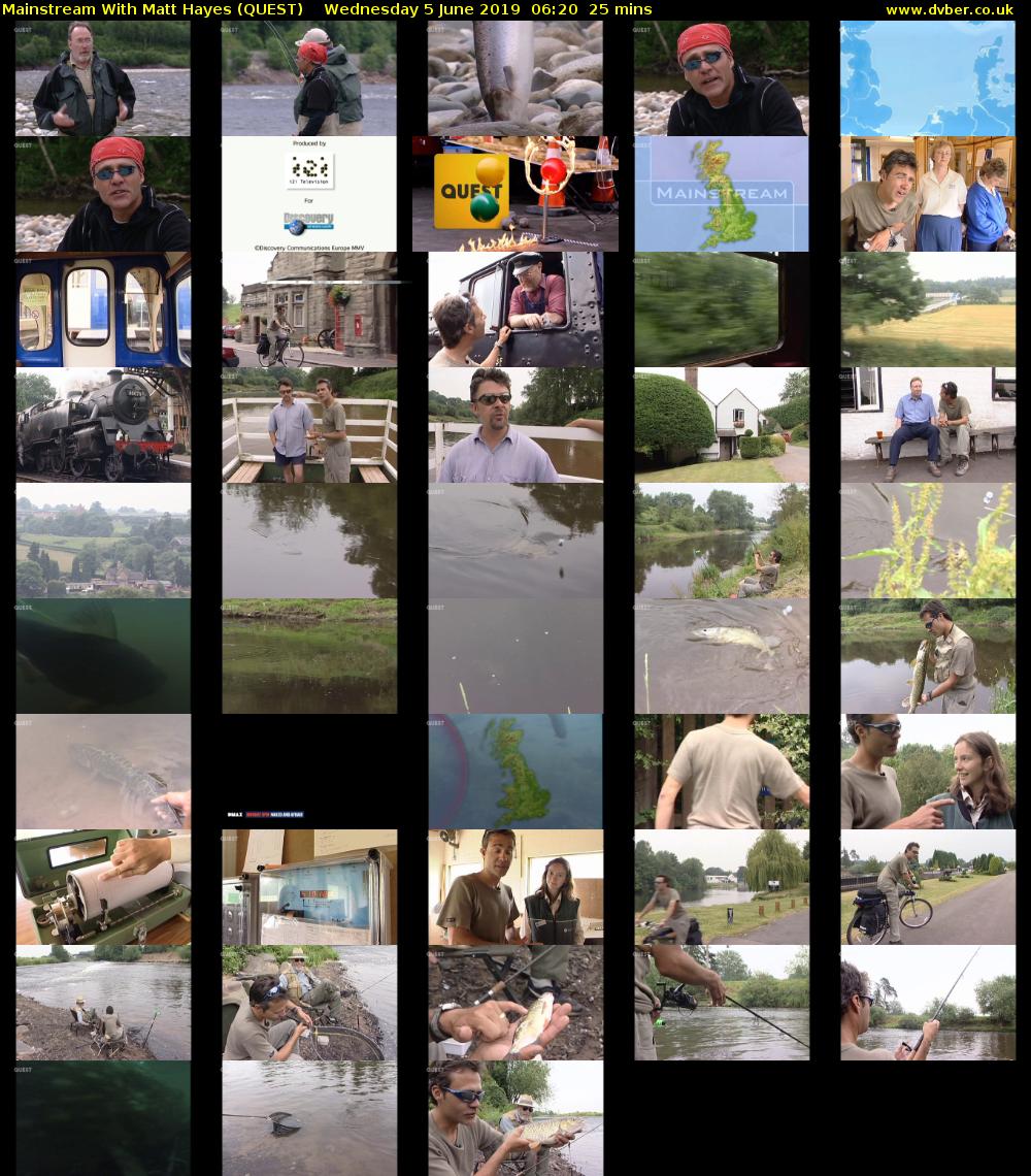 Mainstream With Matt Hayes (QUEST) Wednesday 5 June 2019 06:20 - 06:45