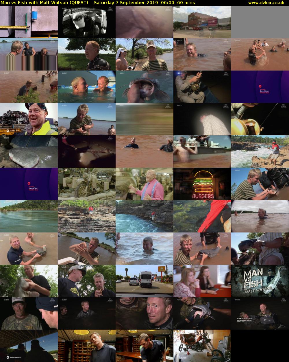 Man vs Fish with Matt Watson (QUEST) Saturday 7 September 2019 06:00 - 07:00