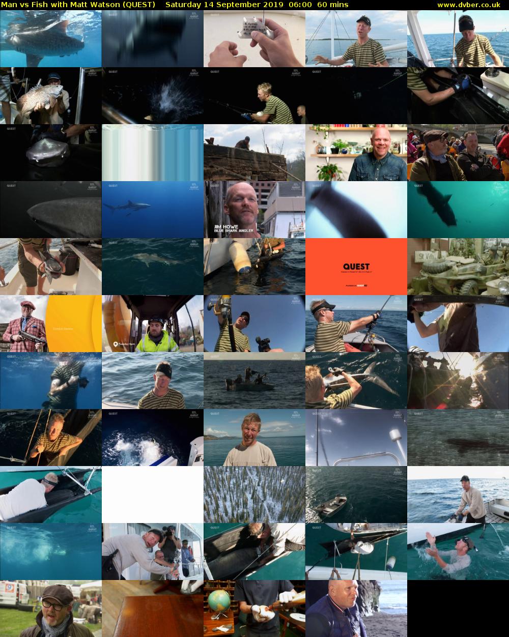 Man vs Fish with Matt Watson (QUEST) Saturday 14 September 2019 06:00 - 07:00